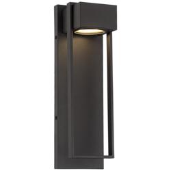 Pavel 16&quot; High Textured Black LED Outdoor Wall Light