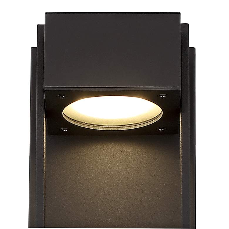 Image 3 Pavel 16" High Textured Black LED Outdoor Wall Light more views