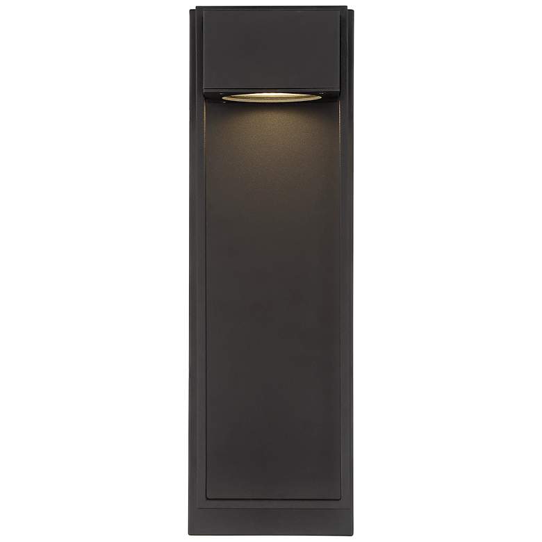 Image 6 Pavel 16" High Textured Black LED Outdoor Wall Light more views