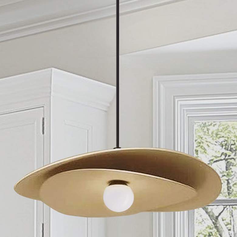 Image 1 Paven 20" Wide Aged Brass LED Pendant Light