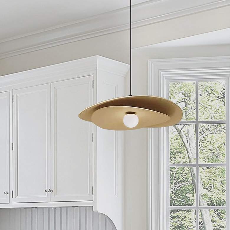 Image 4 Paven 20" Wide Aged Brass LED Pendant Light more views
