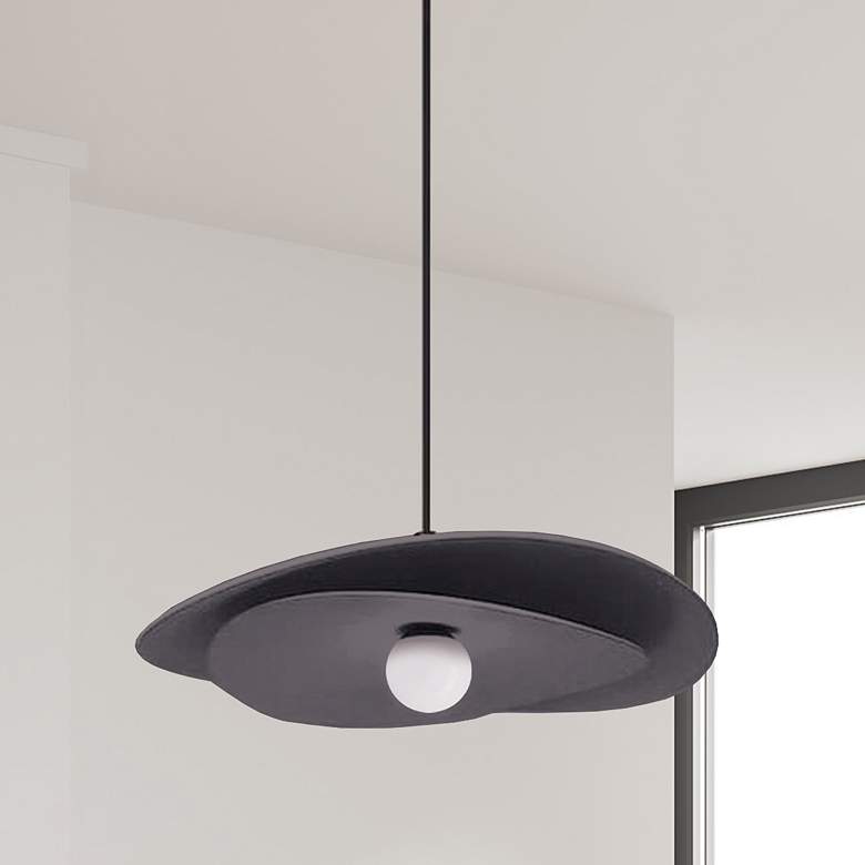 Image 1 Paven 20" Wide Matte Black 12W LED Pendant