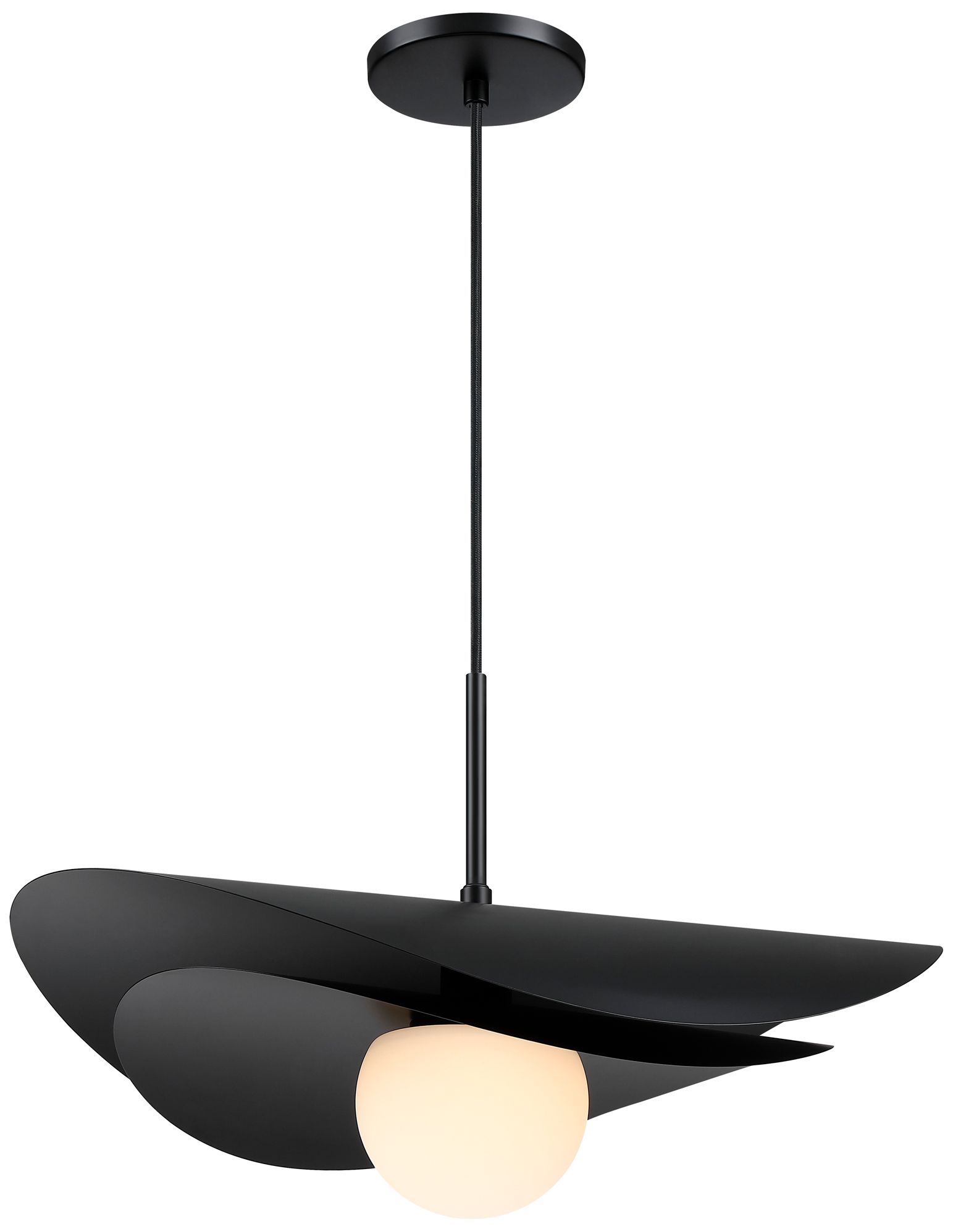Image 4 Paven 20" Wide Matte Black 12W LED Pendant more views