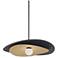 Paven 20" Wide Matte Black And Aged Brass 12W LED Pendant
