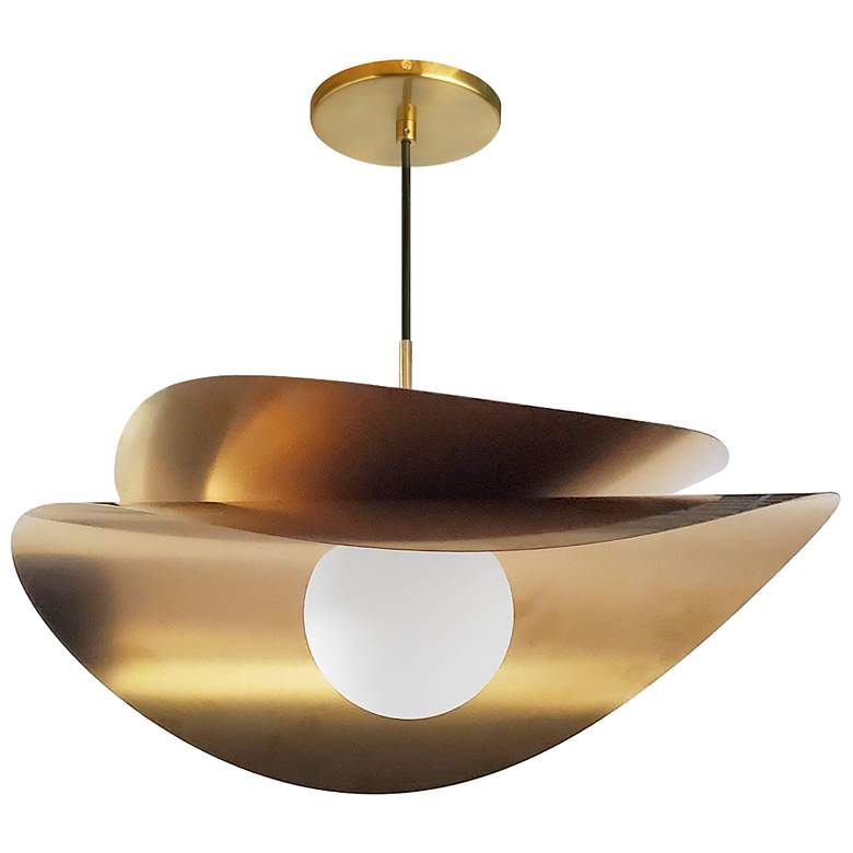 Image 1 Paven 20" Wide Aged Brass Finish Pendant