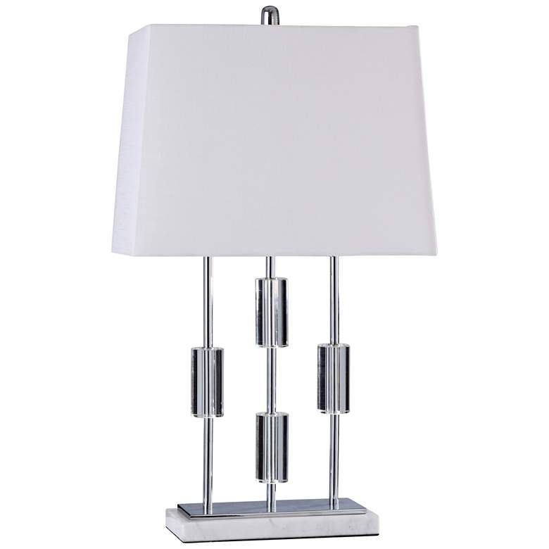 Image 1 Pavesi Chrome Metal and Natural Marble Table Lamp