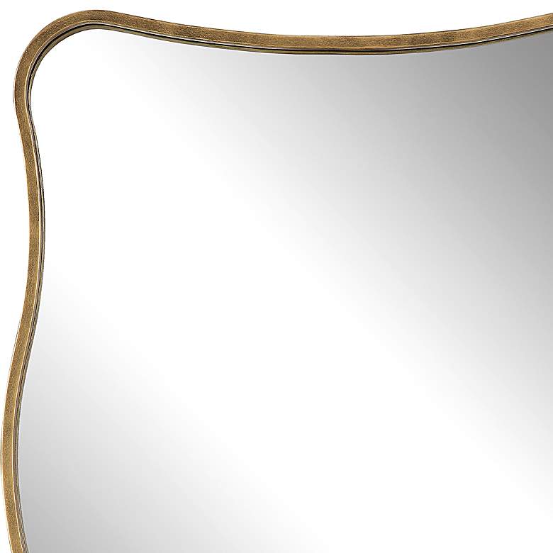 Image 4 Pavia Antiqued Gold 28 inch x 36 inch Curvy Vanity Wall Mirror more views