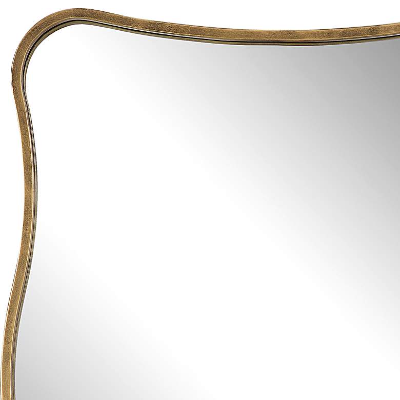 Image 4 Pavia Antiqued Gold 28 inch x 36 inch Curvy Vanity Wall Mirror more views