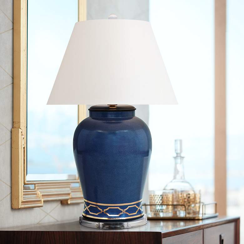 Image 1 Pavillion Indigo Porcelain Table Lamp