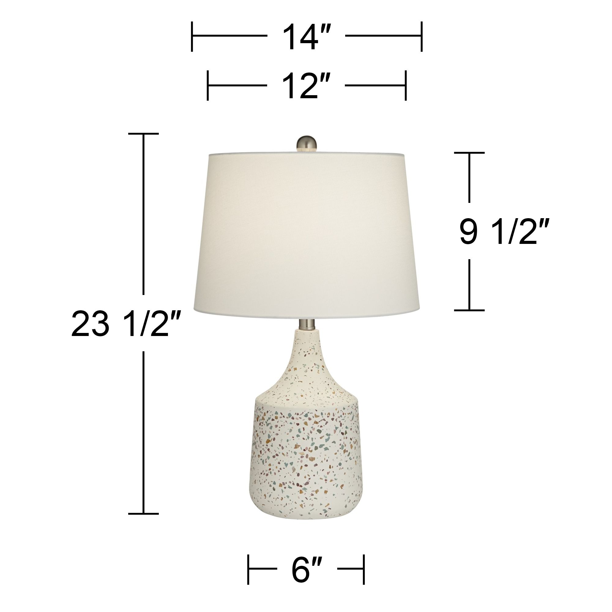 Pavimento 23 1/2" High Modern Ivory Terrazzo Marble Table Lamp in scene
