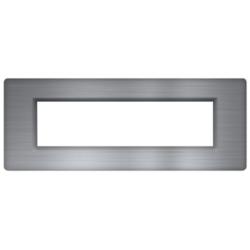 Pavis 8 3/4&quot; Wide Brushed Nickel Horizontal Deck Light Open Faceplate