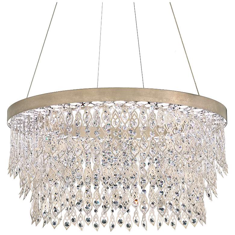 Image 1 Pavona 18.5"H x 36"W 1-Light Crystal Chandelier in Antique Silver