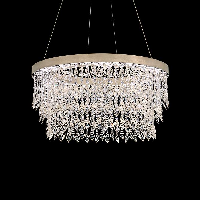 Image 2 Pavona 18.5"H x 36"W 1-Light Crystal Chandelier in Antique Silver more views