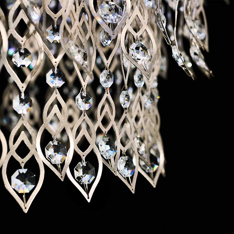 Image 3 Pavona 18.5"H x 36"W 1-Light Crystal Chandelier in Antique Silver more views