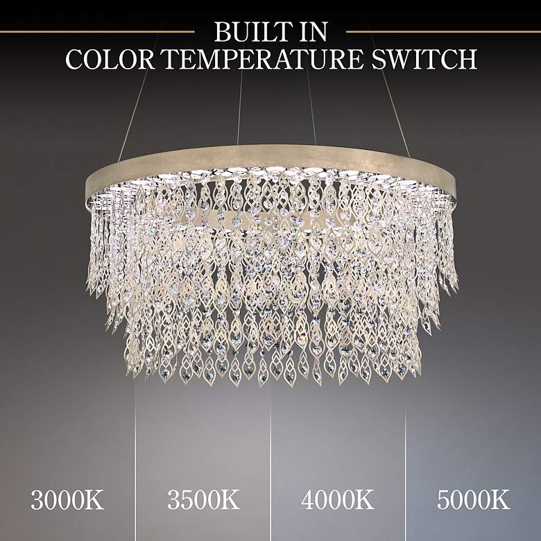 Image 4 Pavona 18.5"H x 36"W 1-Light Crystal Chandelier in Antique Silver more views