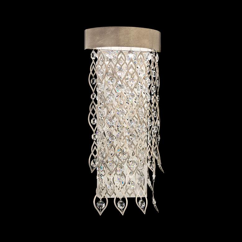 Image 2 Pavona 18"H x 8.5"W 1-Light Crystal Wall Sconce in Antique Silver more views