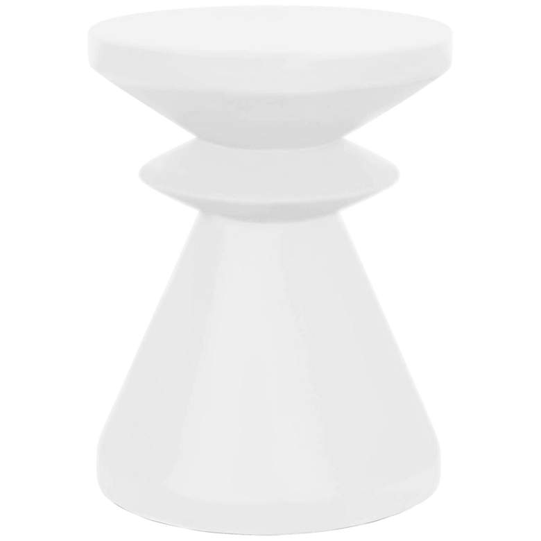 Image 1 Pawn 13 3/4" Wide Ivory Concrete Round Outdoor Accent Table