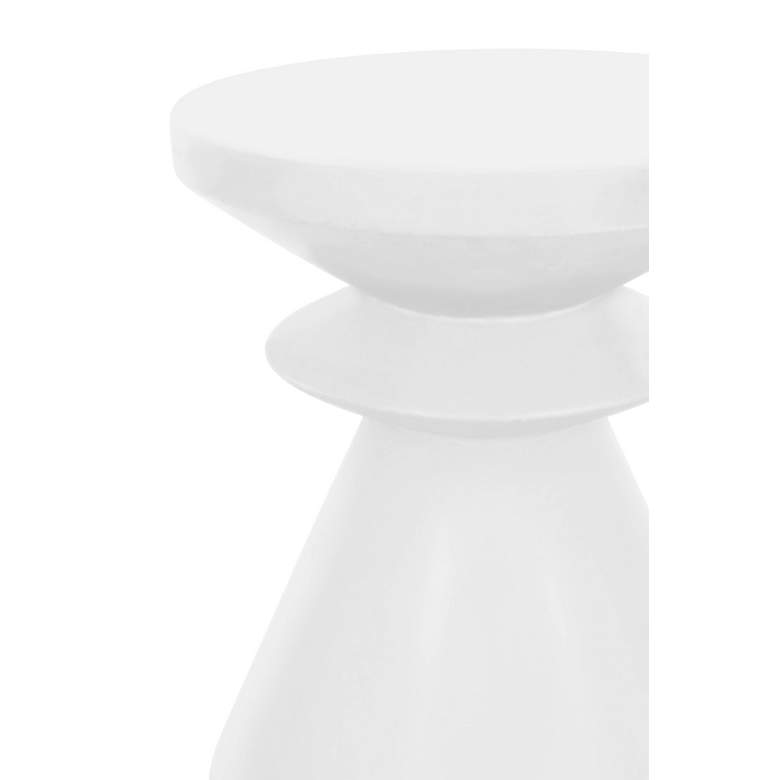 Image 2 Pawn 13 3/4" Wide Ivory Concrete Round Outdoor Accent Table more views