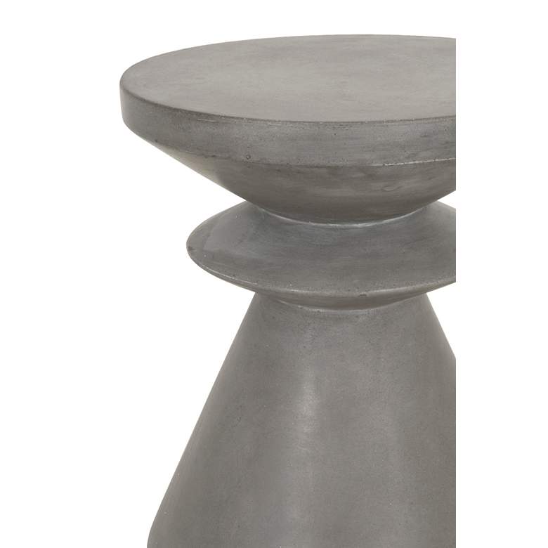 Image 3 Pawn 13 3/4 inchW Slate Gray Concrete Round Outdoor Accent Table more views