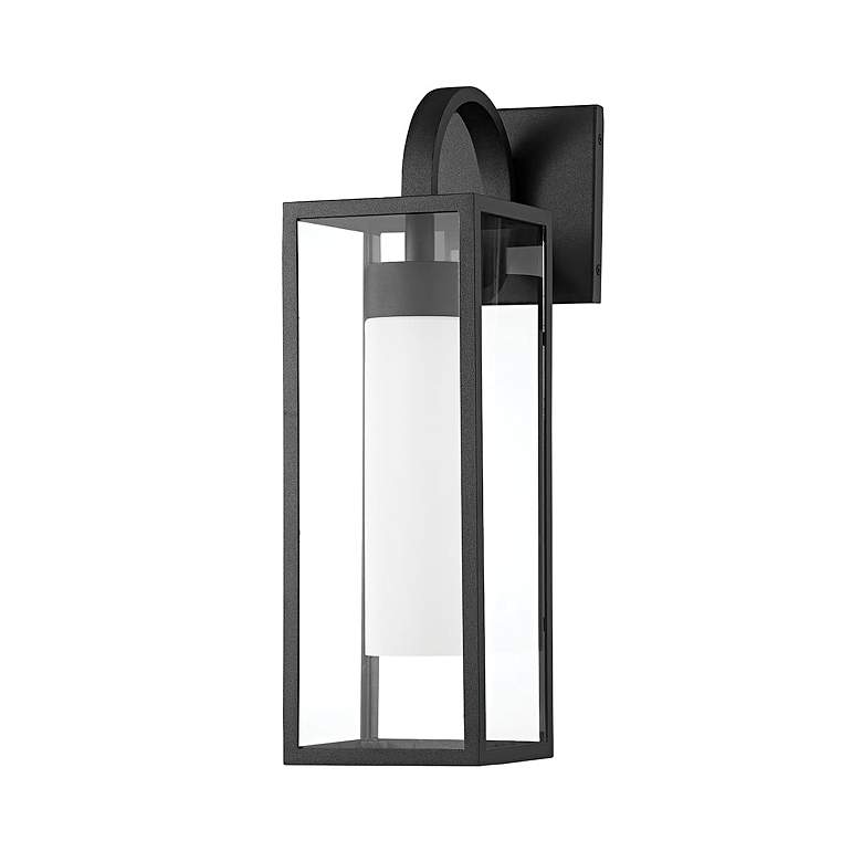 Image 1 Pax 19 3/4 inch High Textured Black Outdoor Wall Light