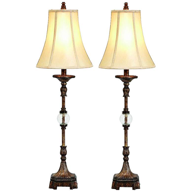 Image 1 Pax Antique Brown Buffet Table Lamp Set of 2