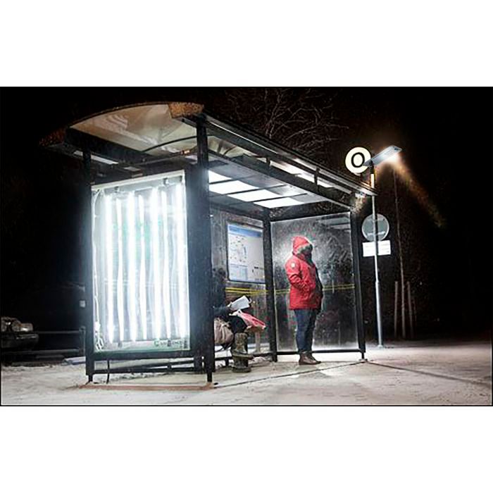 Paxon 35" Wide Brown Solar Dusk-to-Dawn LED Street Light