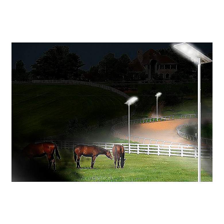 Image 7 Paxon 35" Wide Brown Solar Dusk-to-Dawn LED Street Light more views