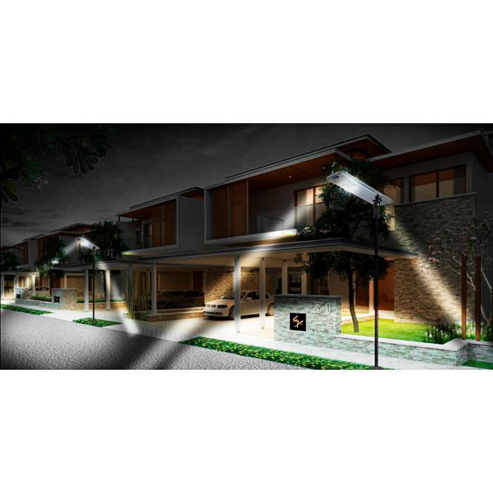 Paxon 35" Wide Brown Solar Dusk-to-Dawn LED Street Light