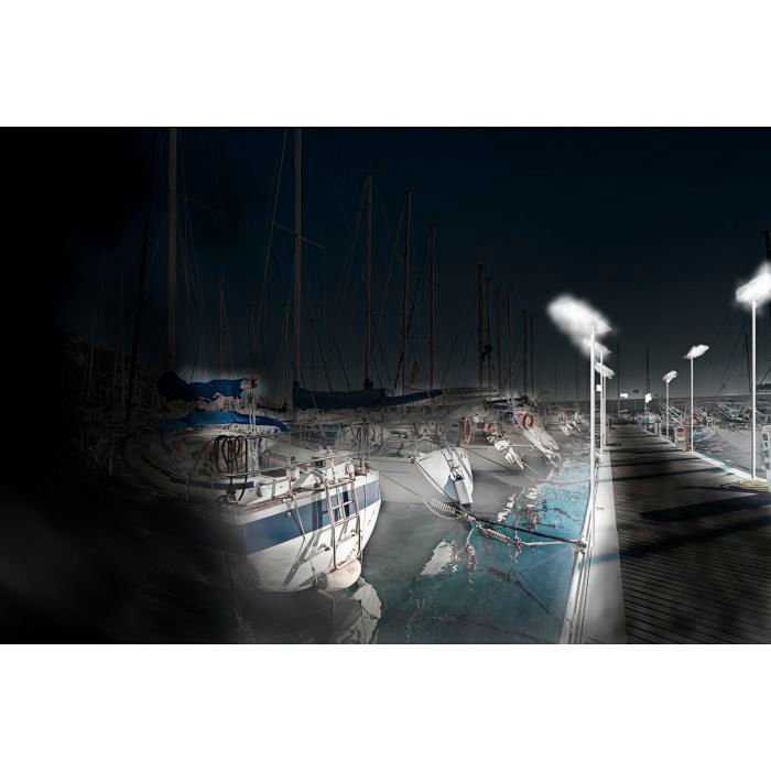 Paxon 35" Wide Brown Solar Dusk-to-Dawn LED Street Light