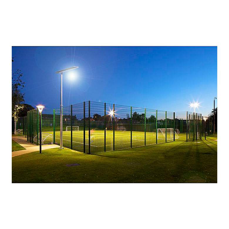 Image 3 Paxon 65" Wide Brown Solar Dusk-to-Dawn LED Street Light more views