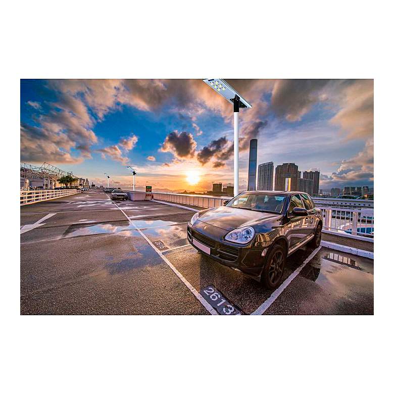 Image 4 Paxon 65" Wide Brown Solar Dusk-to-Dawn LED Street Light more views