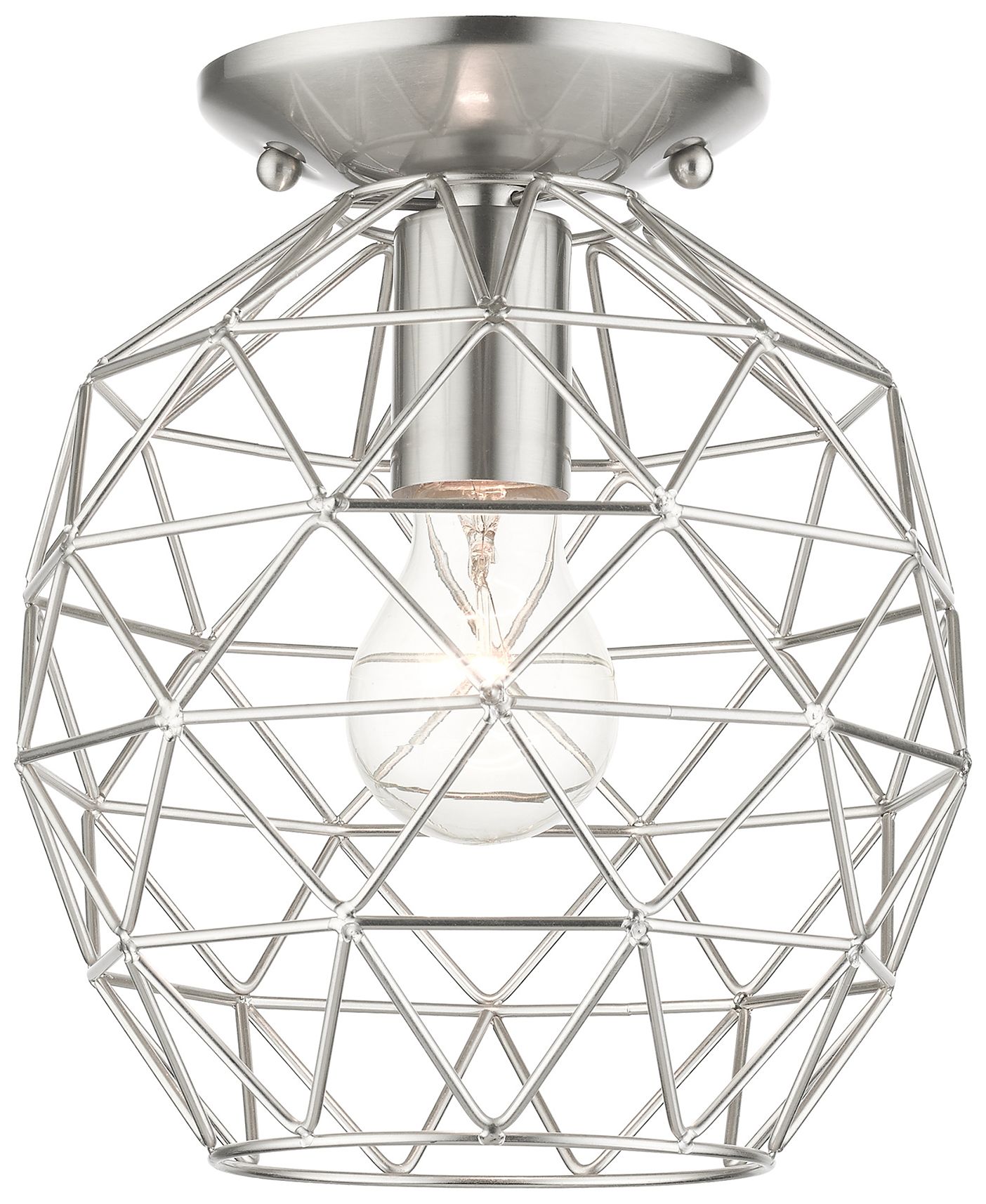 Image 2 Paxten 1 Light Brushed Nickel Flush Mount