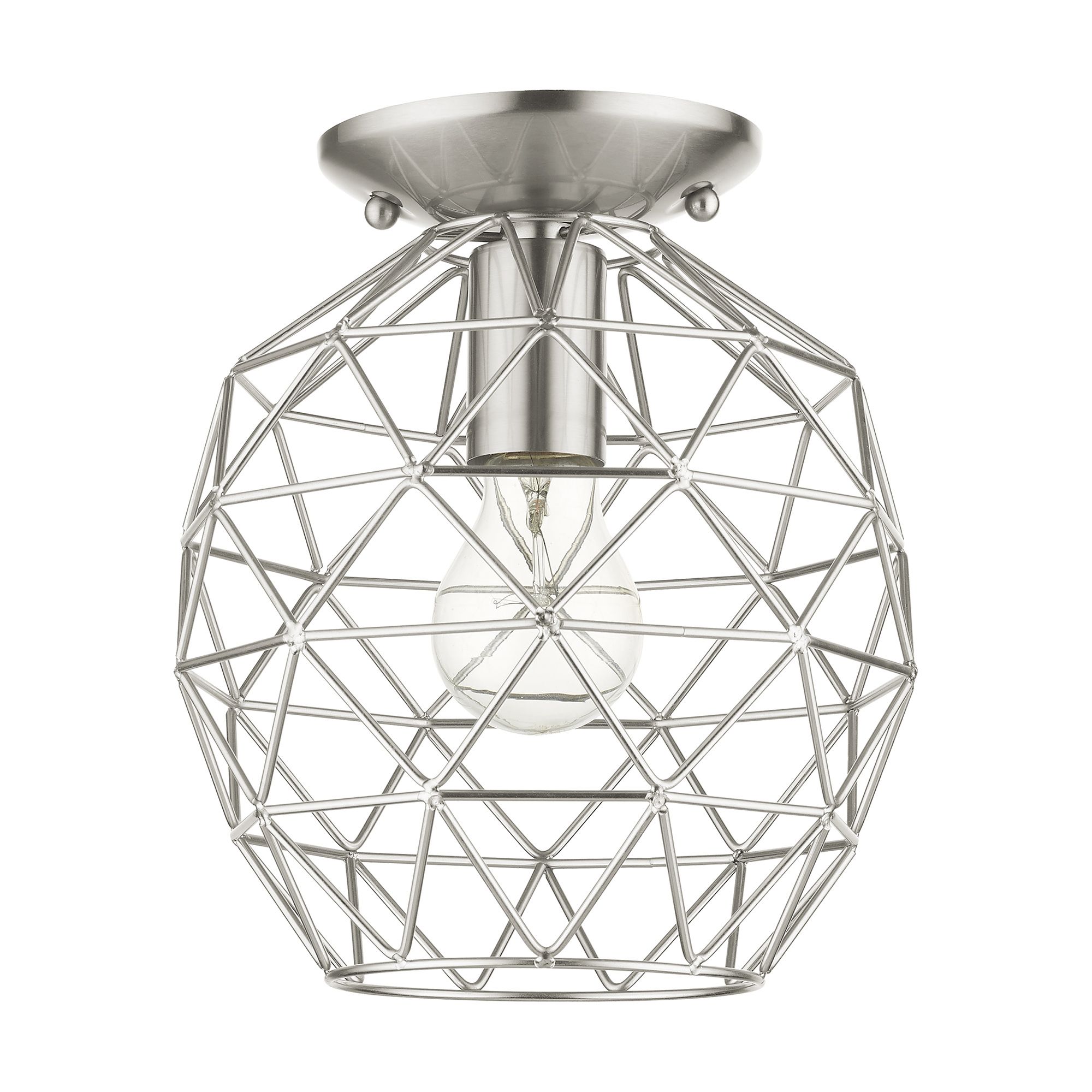 Image 7 Paxten 1 Light Brushed Nickel Flush Mount more views