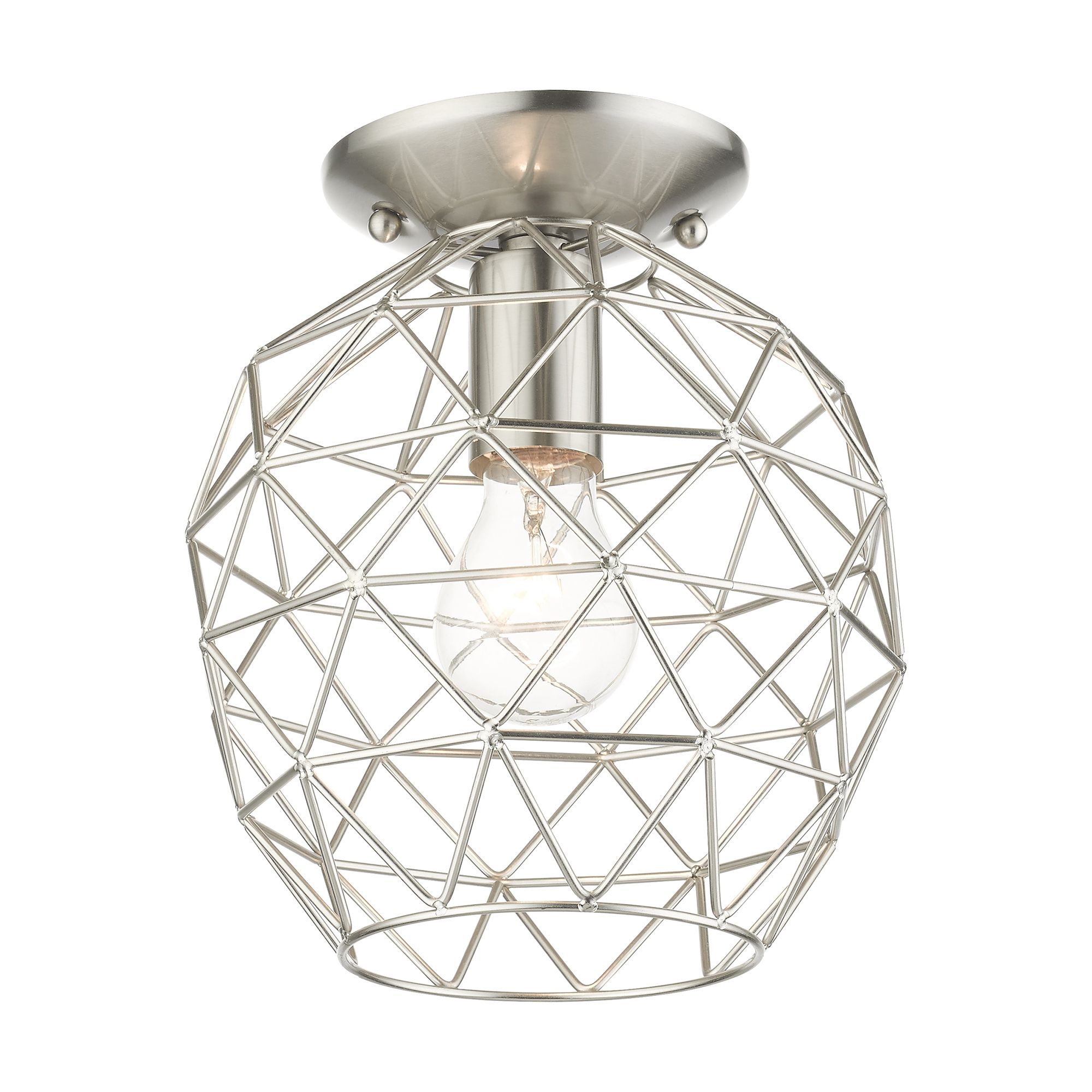 Paxten 1 Light Brushed Nickel Flush Mount