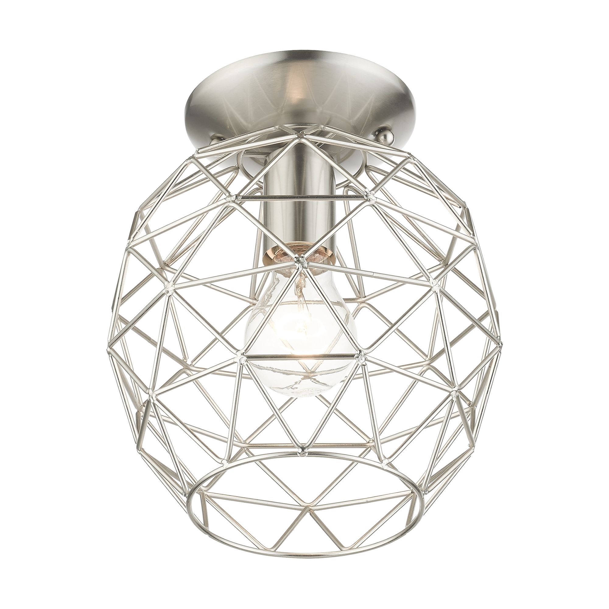 Paxten 1 Light Brushed Nickel Flush Mount