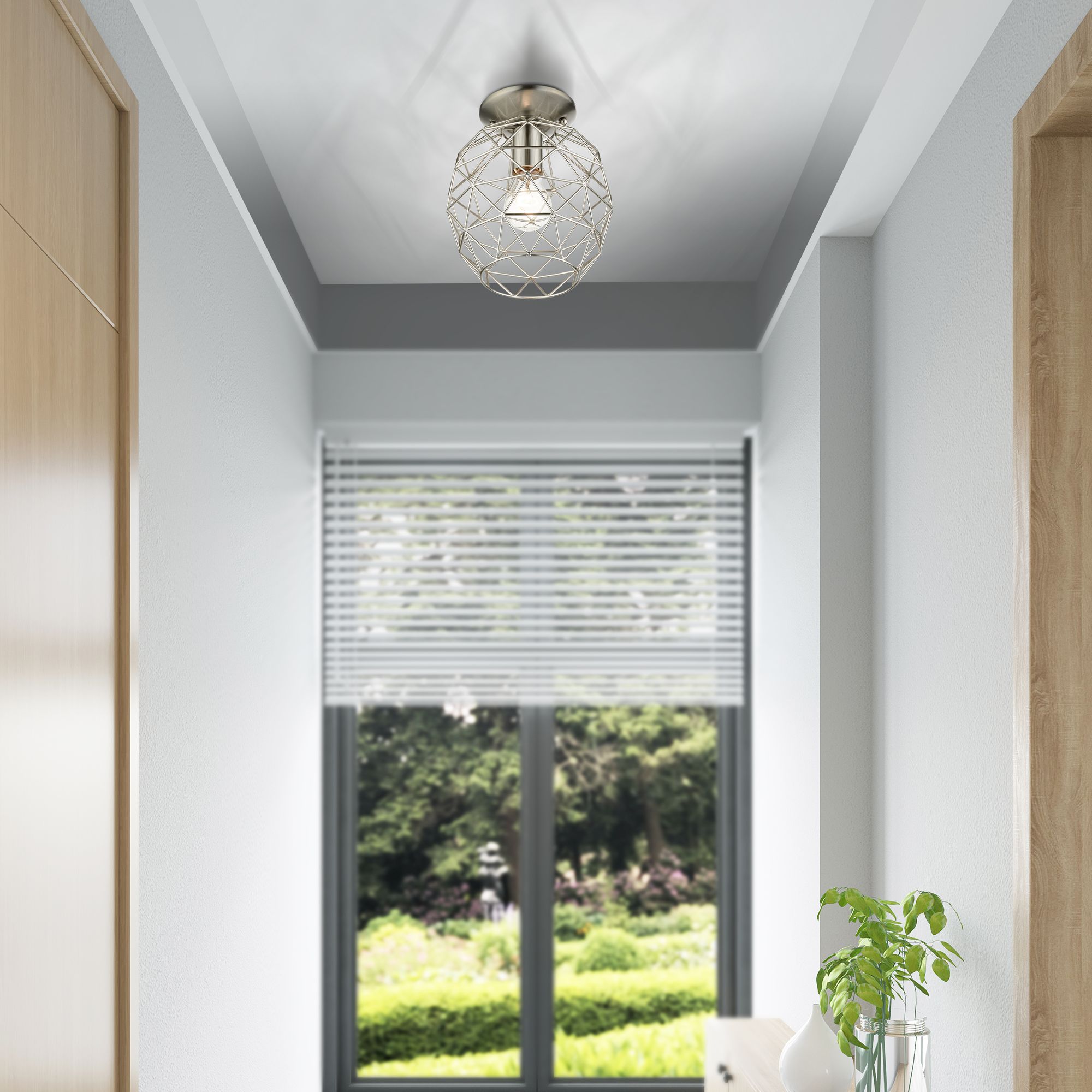 Paxten 1 Light Brushed Nickel Flush Mount