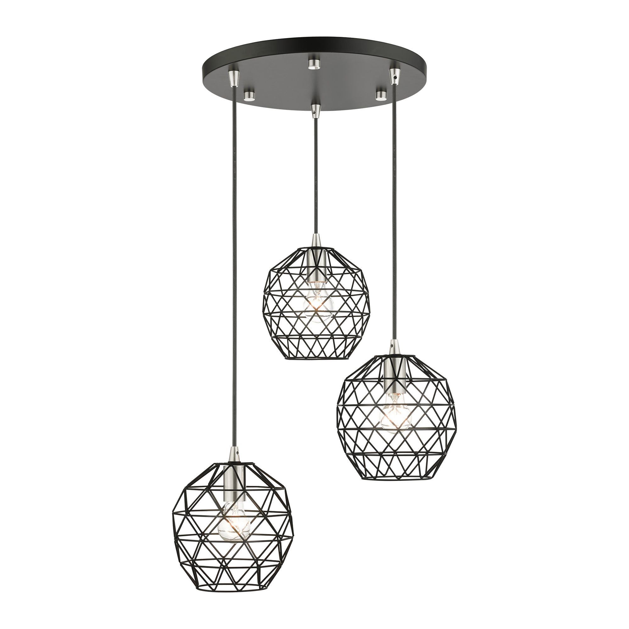 Thumbnail3 of Paxten 20" Wide 3-Light Black Finish Modern Pendant more views