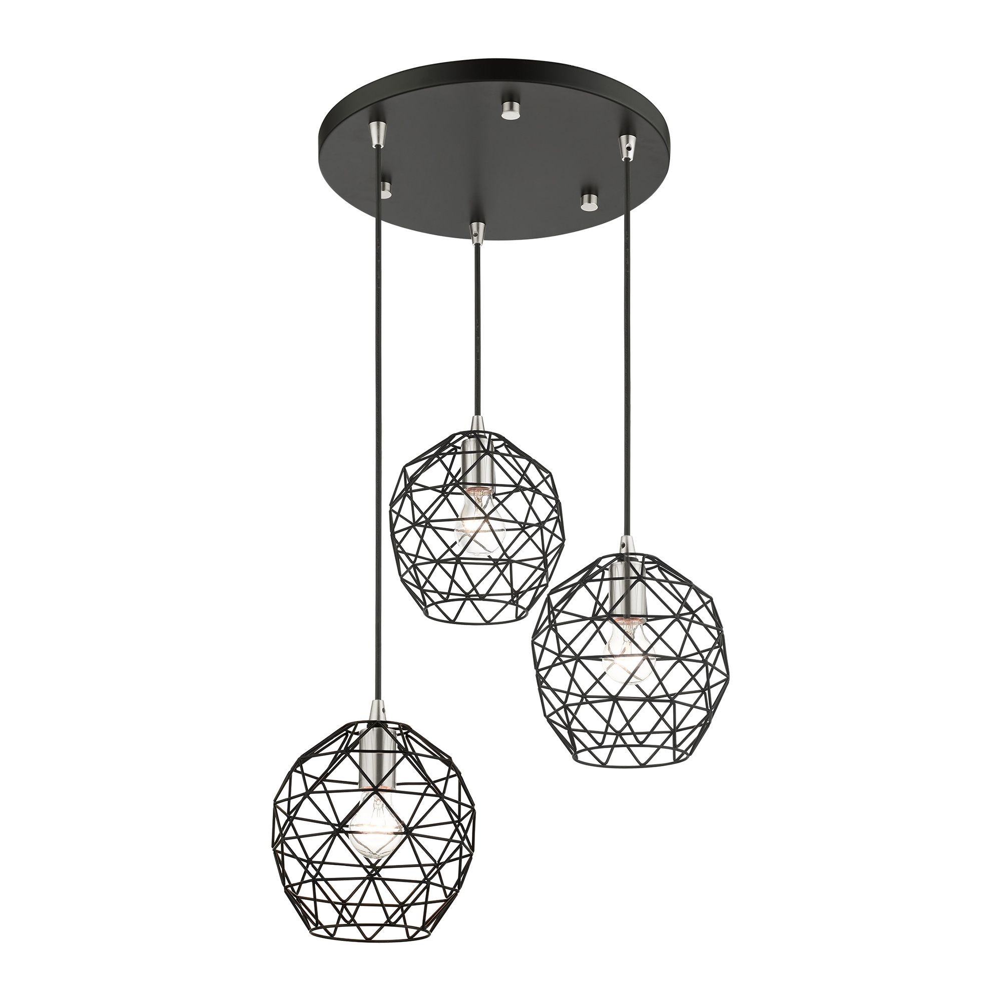 Paxten 20" Wide 3-Light Black Finish Modern Pendant