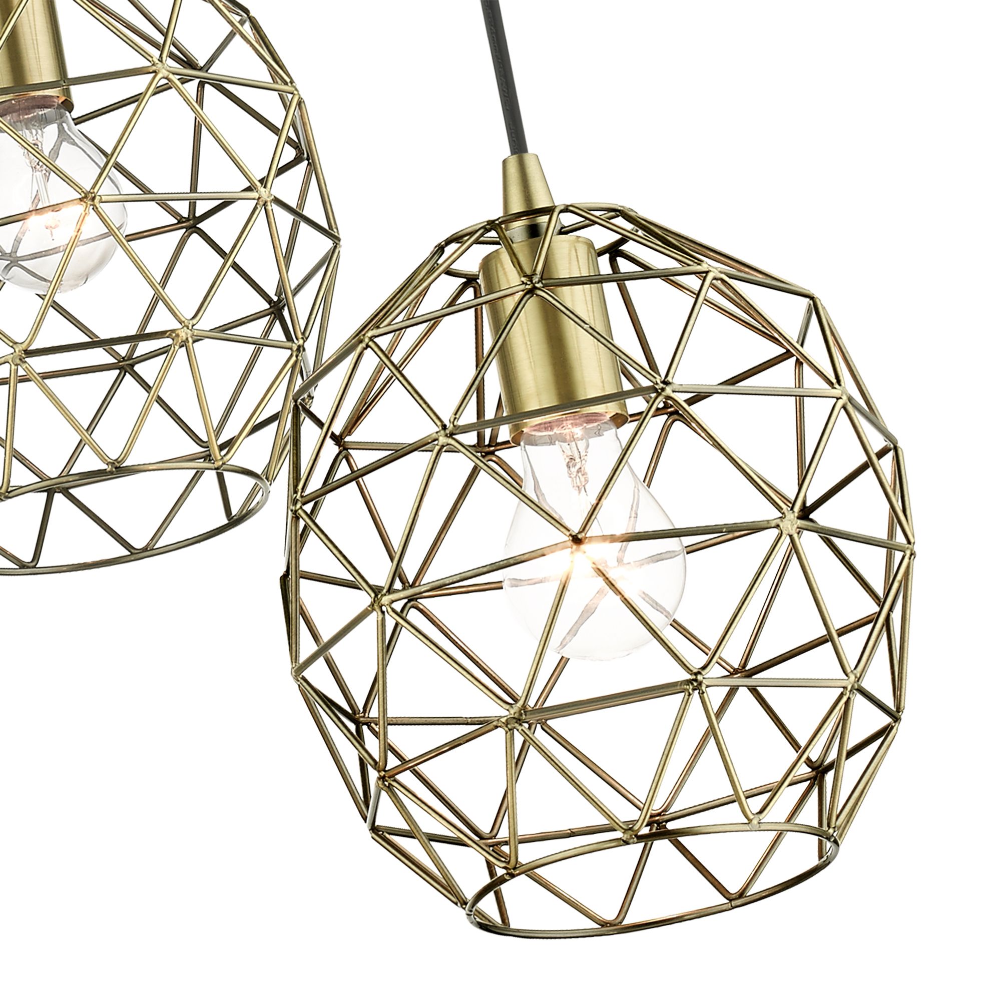Paxten 3 Light Antique Brass Pendant