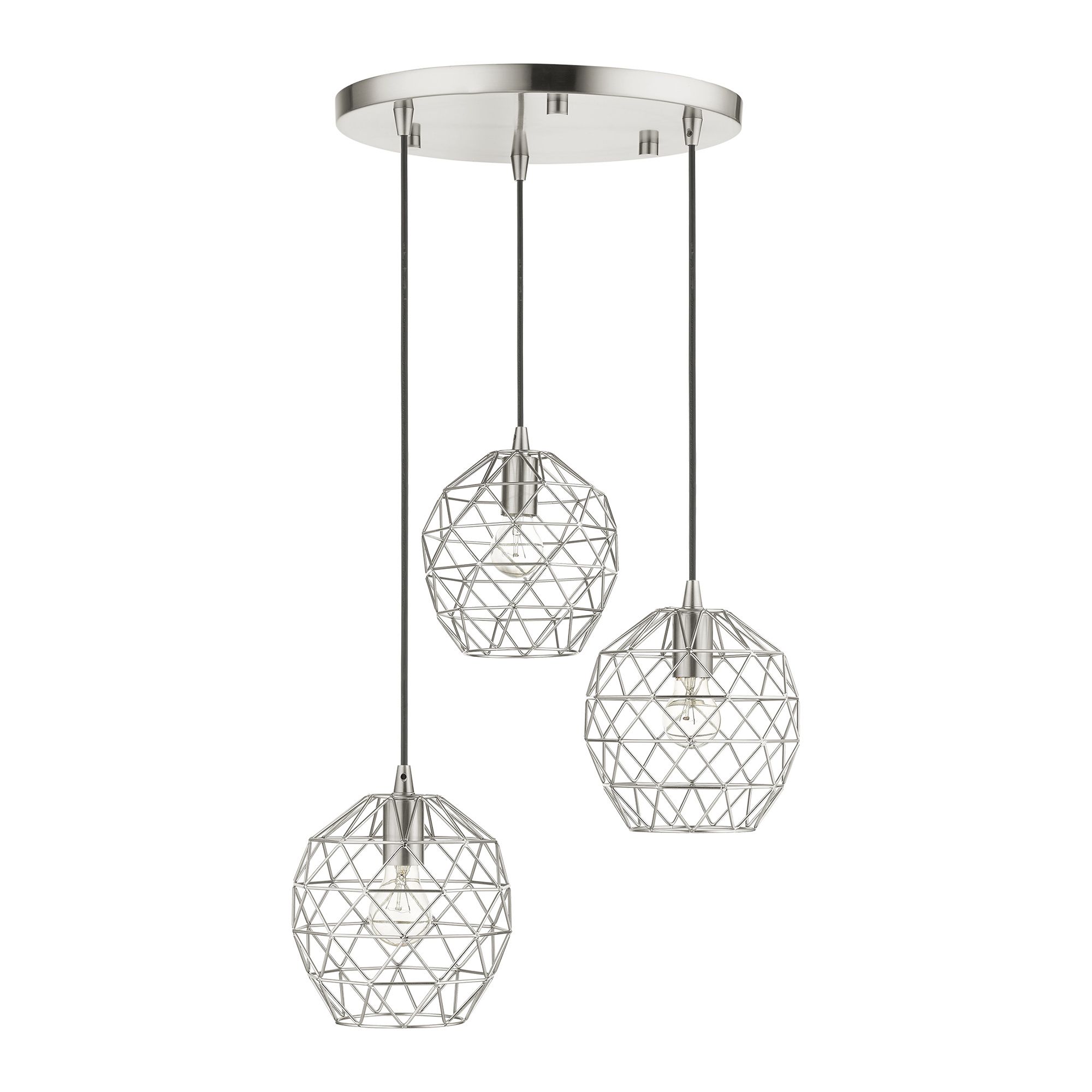 Image 7 Paxten 3 Light Brushed Nickel Pendant more views