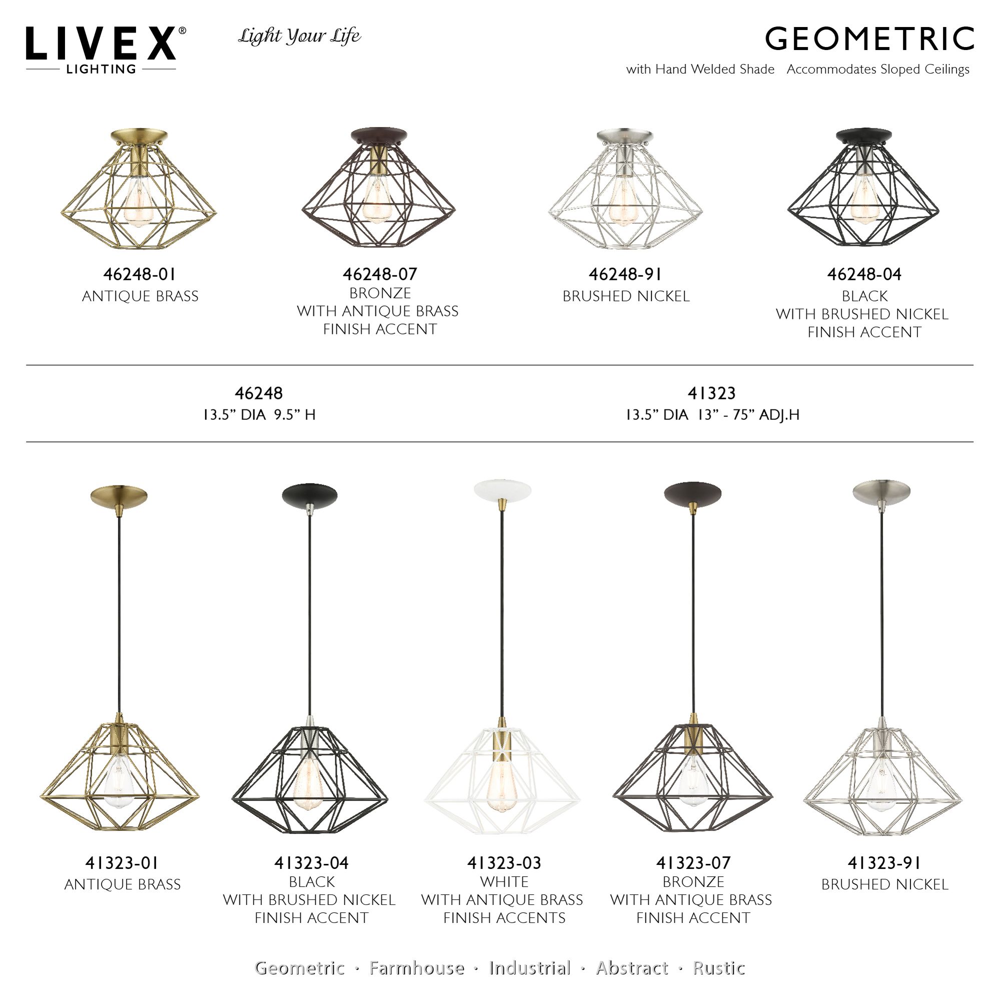 Image 4 Paxten1 Light Antique Brass Flush Mount more views