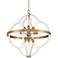 Paxton 29" Wide Gold and White Wood 9-Light Sputnik Pendant