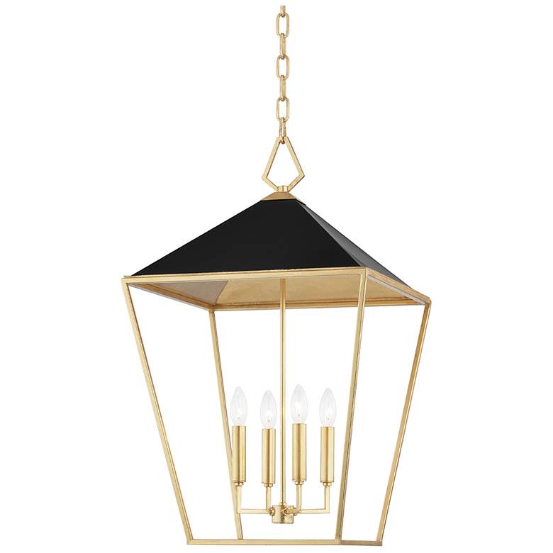 Image 1 Paxton 4 Light Med Pendant Gld Leaf/Blk