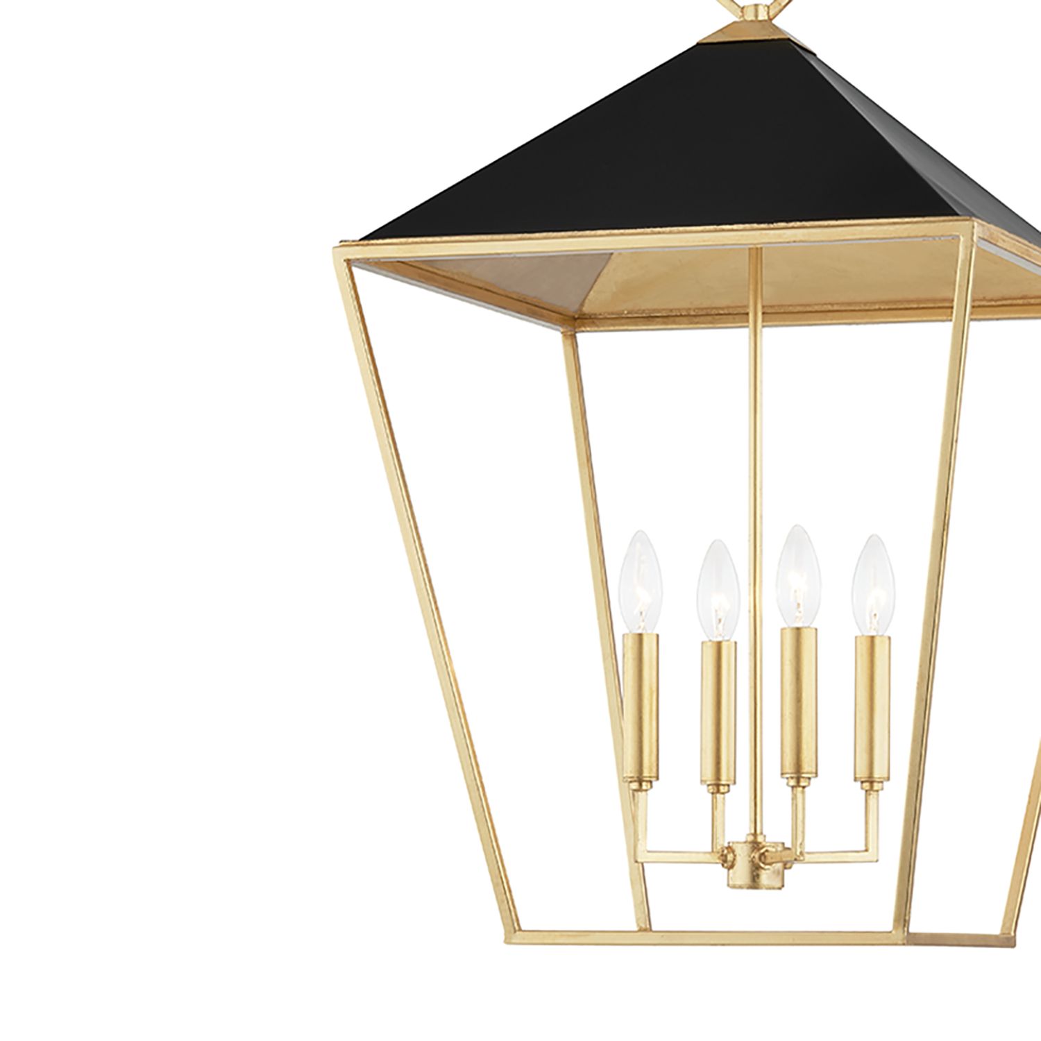 Image 2 Paxton 4 Light Med Pendant Gld Leaf/Blk more views