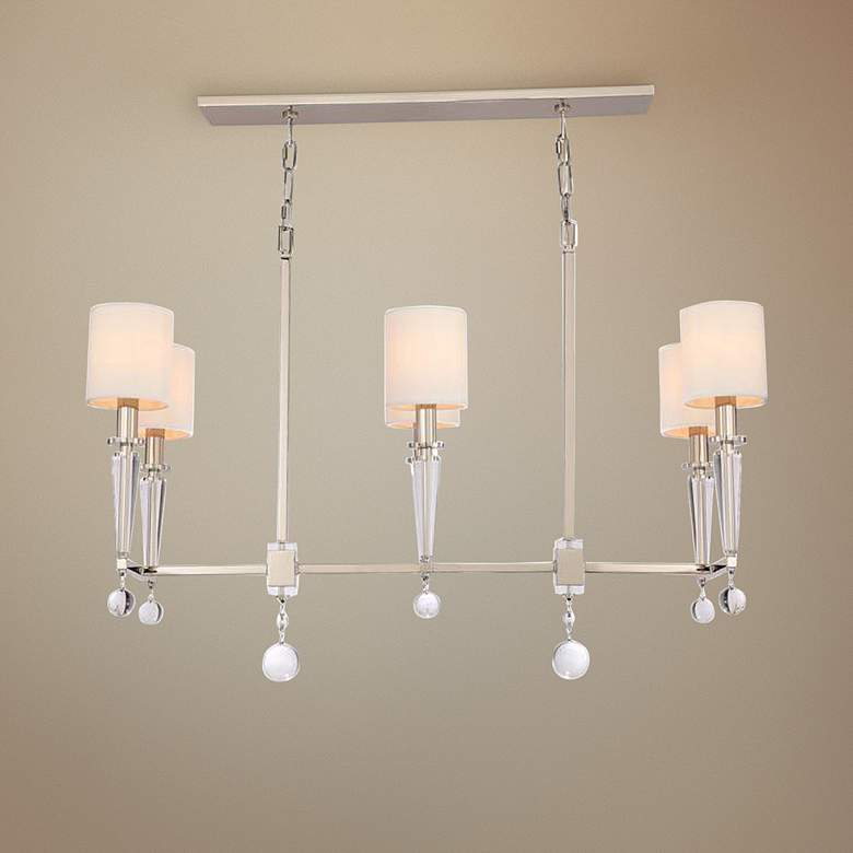 Image 1 Paxton 41 inch Wide Polished Nickel 6-Light Island Chandelier