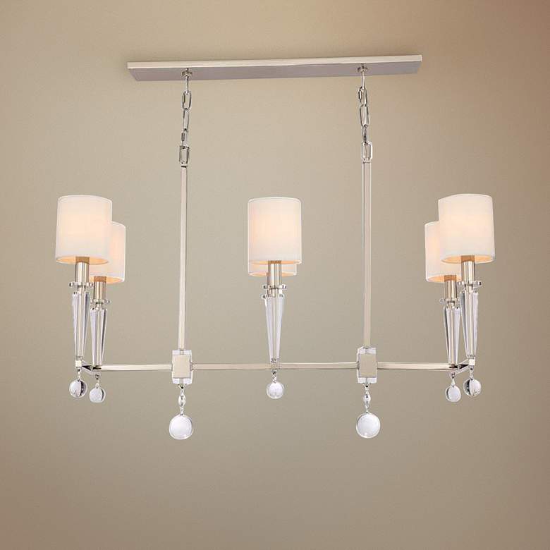 Image 1 Paxton 41" Wide Polished Nickel 6-Light Island Chandelier
