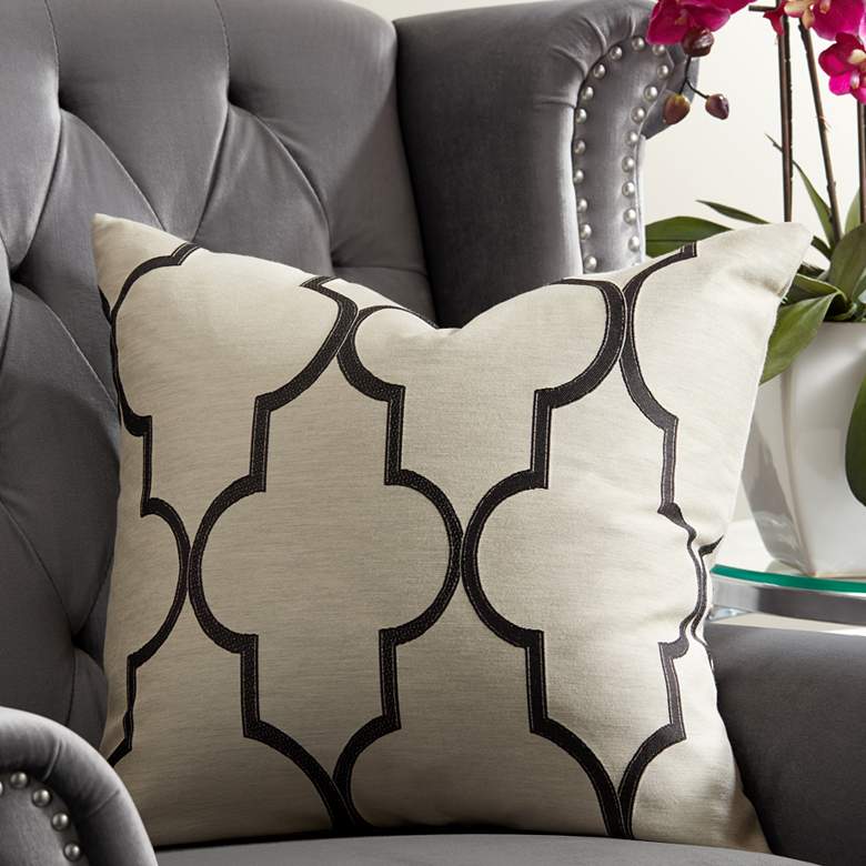 Image 1 Paxton Beige 20" Square Throw Pillow