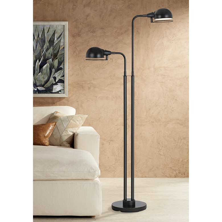 Image 1 Paxton Dark Bronze Twin Light LED Floor Lamp