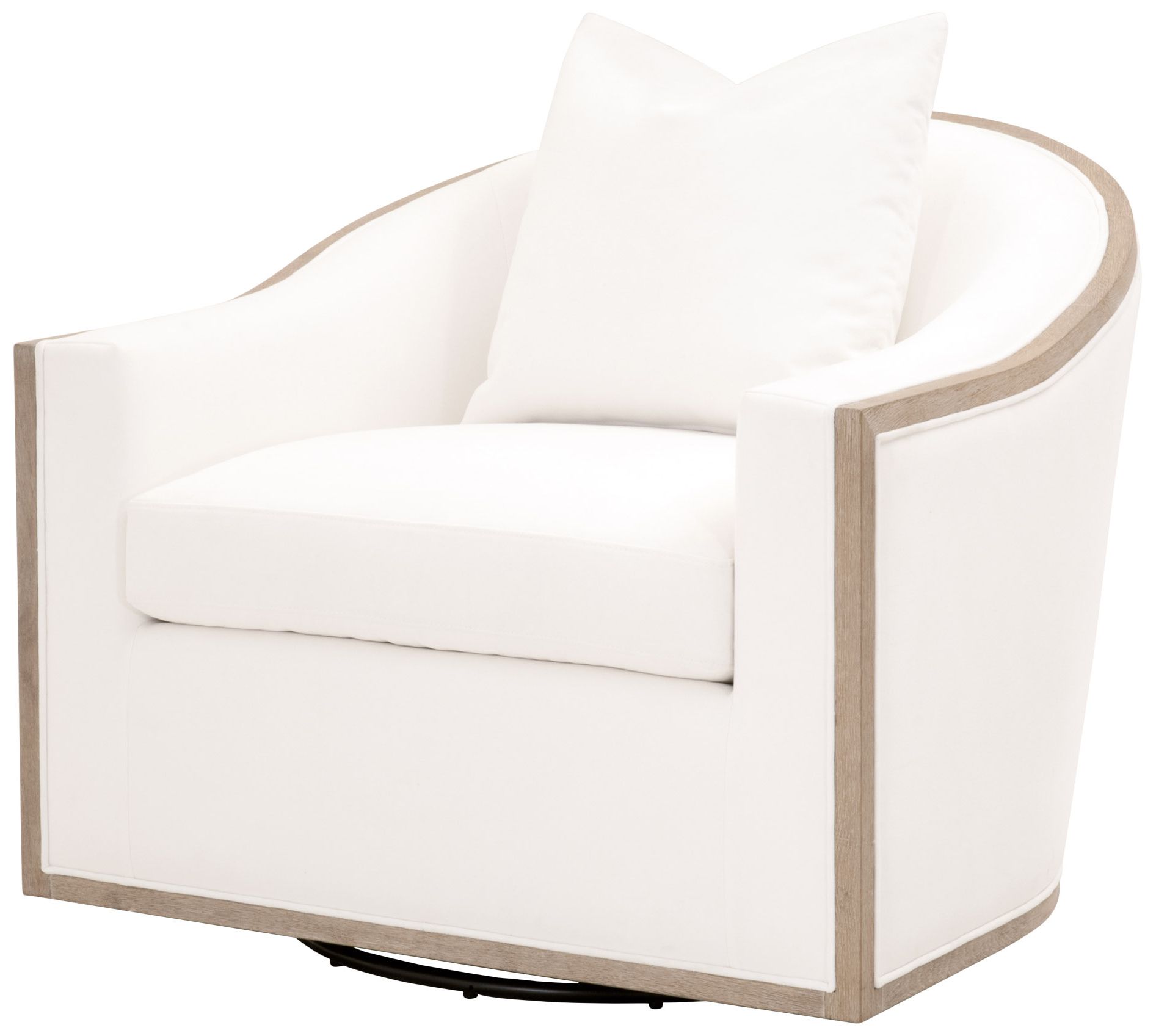 Thumbnail2 of Paxton Swivel Club Chair, LiveSmart Peyton-Pearl, Natural Gray Oak more views
