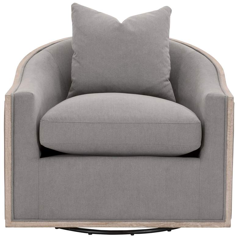 Image 1 Paxton Swivel Club Chair, LiveSmart Peyton-Slate, Natural Gray Oak